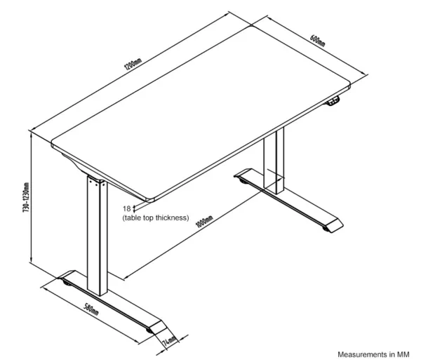 Briggs Electric Height Adjustable Table (Black)