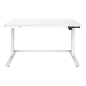 Giolio II Programmable Electric Adjustable Table (White/ Tempered Glass)