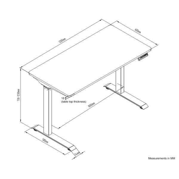 Hail Programmable Electric Adjustable Table (White)