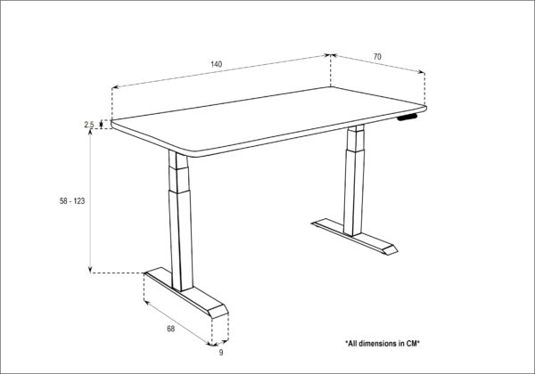 Hess PRO Programmable Electric Adjustable Table (Mahogany/Black)