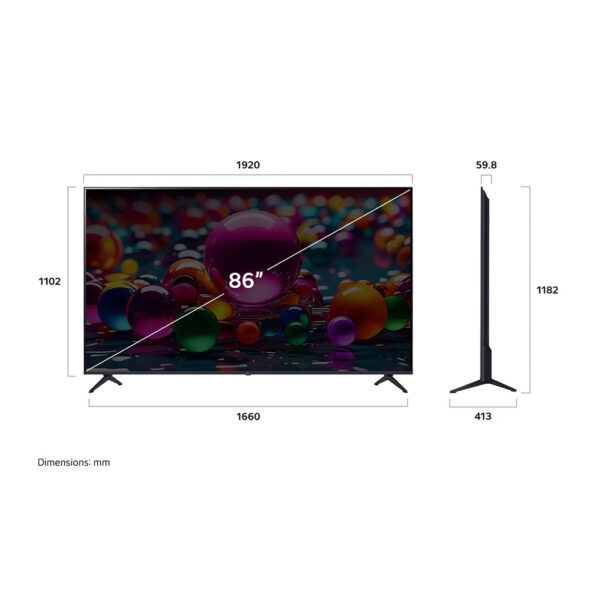 86 Inch LG UHD AI UA84 4k Smart TV 2025