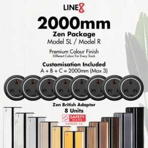 Line8 2000mm Package (Black Hairline Finish)