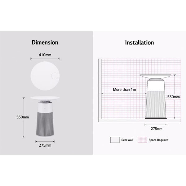 PuriCare™ Aero Furniture (Milk Tea),CADR 181m³/hr