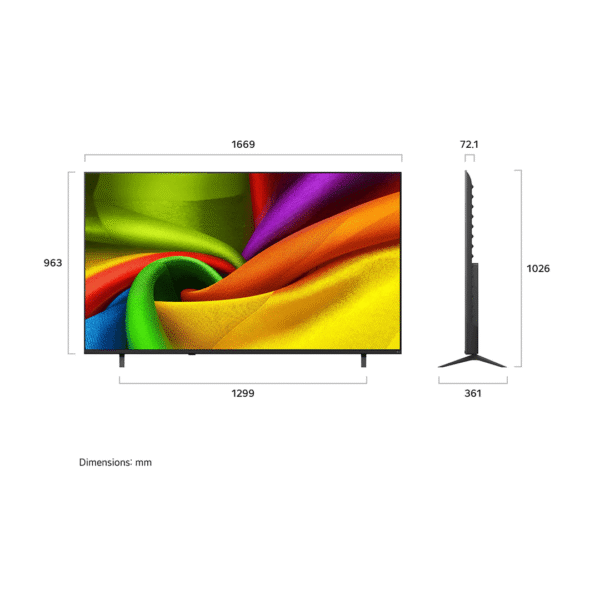 75 Inch LG NANO 4K UHD AI NU85 Smart TV 2026